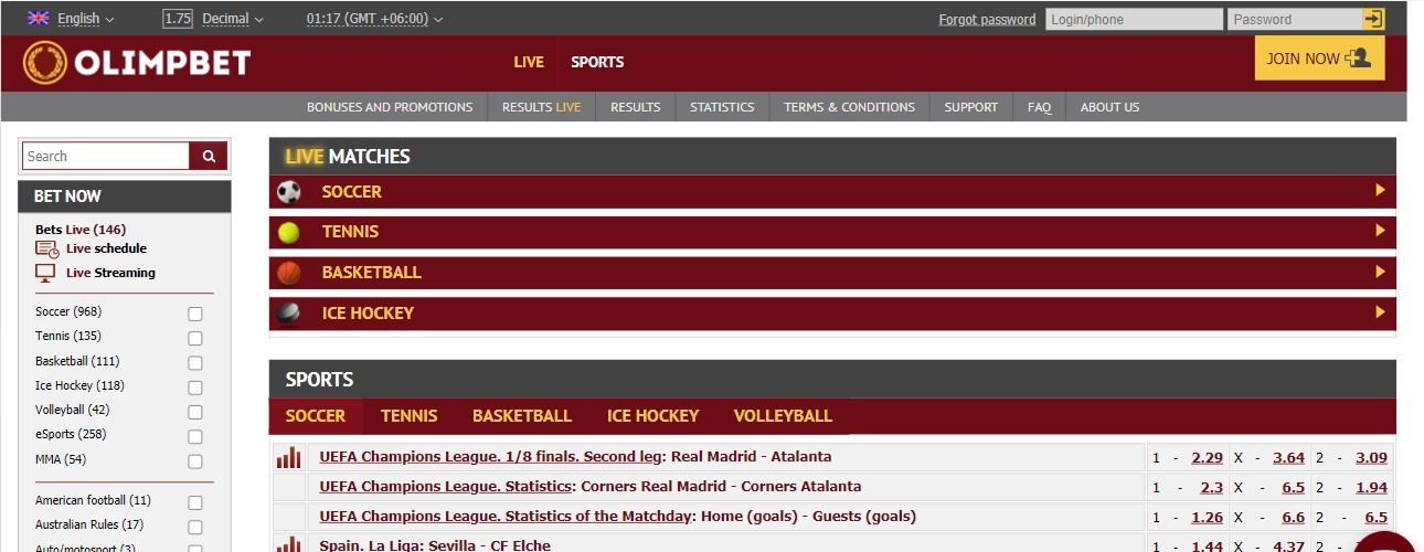 Olimp Olimp website design